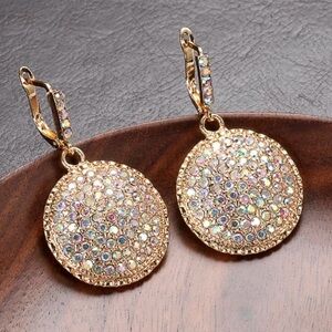 Rhinestone earrings, beautiful AB colors!
